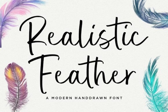 Realistic Feather Font for Branding Projects